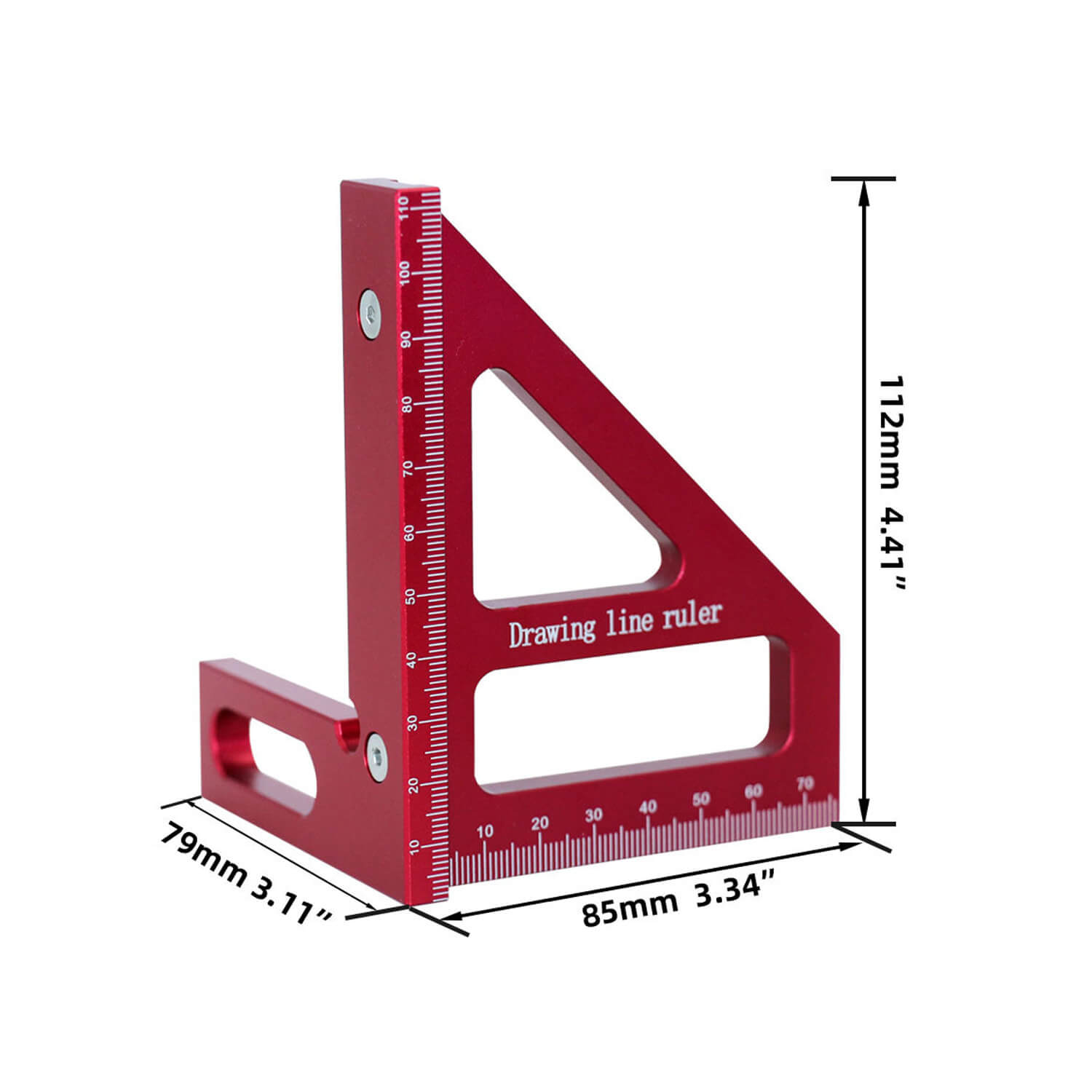 3D Mult-Angle Measurng Ruler,45/90 Degree Alumnum Alloy Woodworkng